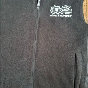 South Pole Black Fleece Vest with Embroidered Logo